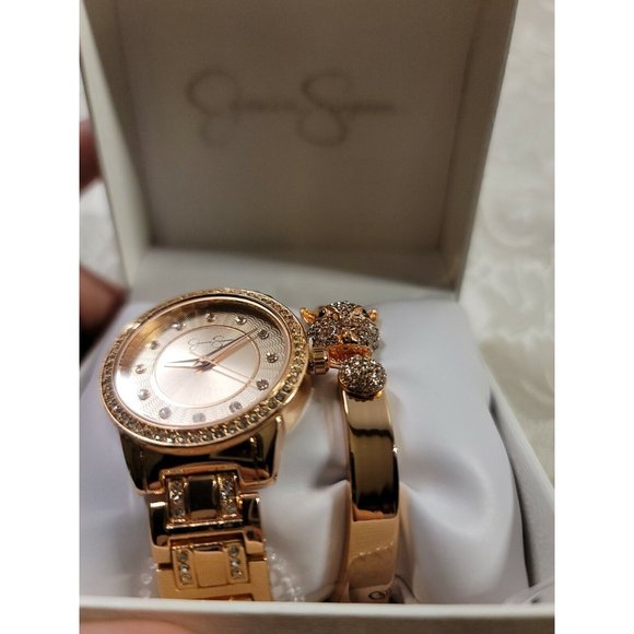 Jessica Simpson Rose Gold Watch And Animal Bracelet Bling JSB8002RG - Picture 10 of 10